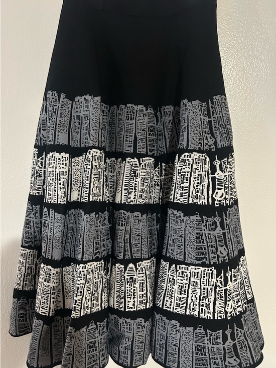Dresses & Skirts - Unique Black and White Patterned A-Line Maxi Skirt